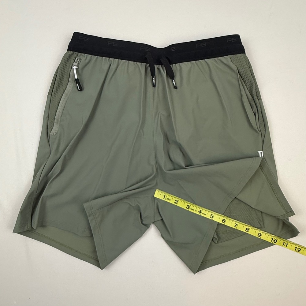 PB5Star Mens Olive Green 2-in-1 Athletic Training Shorts Size Large Pickleball - Picture 8 of 9